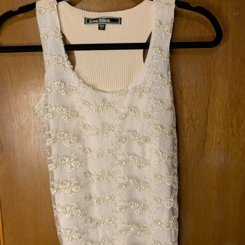 Hand sewn love stitch tank